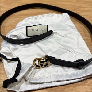 Authentic Gucci GG Marmont thin belt 75